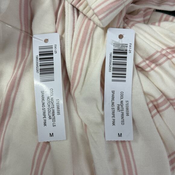 Soma Cool Nights Pajama Set Sparkling Stripe Pink Size Medium NEW w/ Blemish - Picture 9 of 11